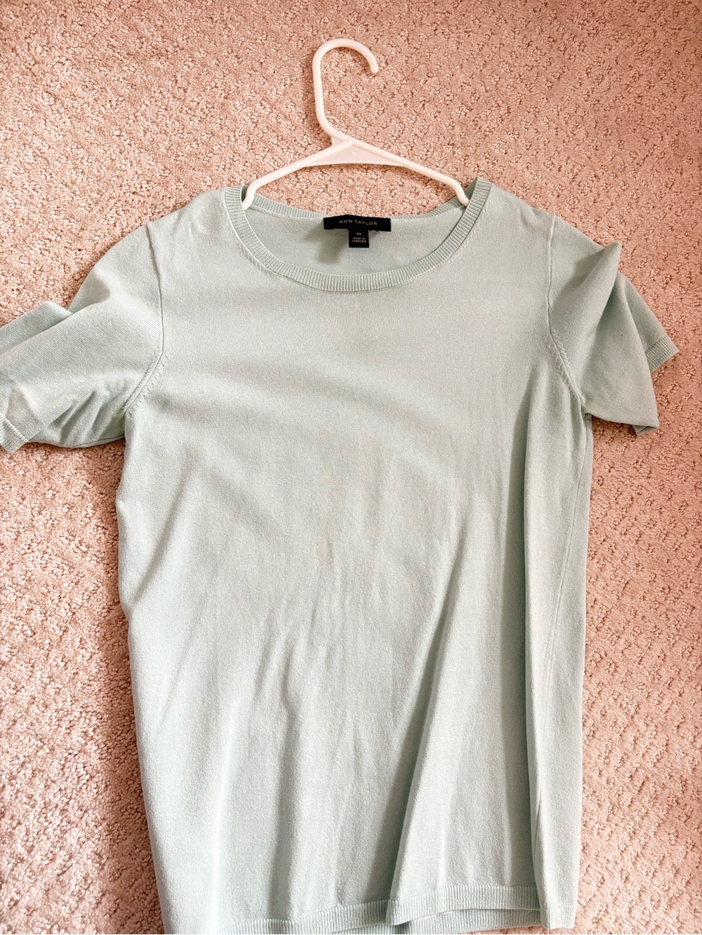 Ann Taylor Mint Short Sleeve Crewneck Top